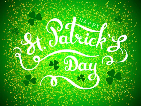 Elegante feliz St. Patricks Dia cartão de saudação — Vetor de Stock