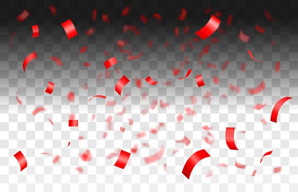 Cae confeti rojo brillante — Vector de stock