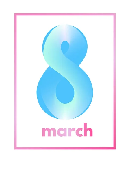 8 de marzo desde la luz delicada forma rosa azul — Archivo Imágenes Vectoriales