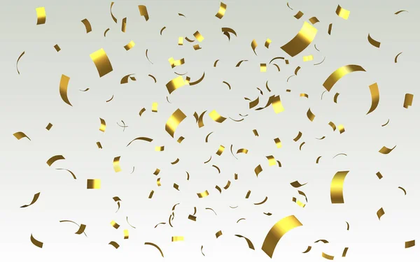 Fényes arany konfetti esik — Stock Vector