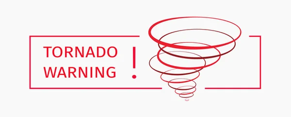 Señal de advertencia Tornado con el logotipo giratorio de los anillos giratorios — Vector de stock