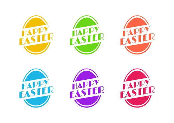 Set of Easter Egg greeting sticker — Stock Vector