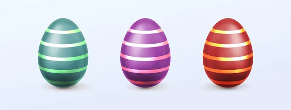 Paskalya yumurtaları çizgili patten ile — Stok Vektör
