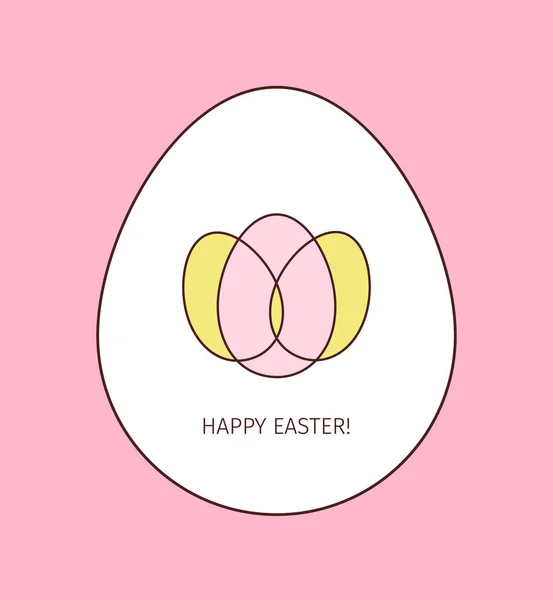 Feliz huevo de Pascua icono lineal . — Vector de stock