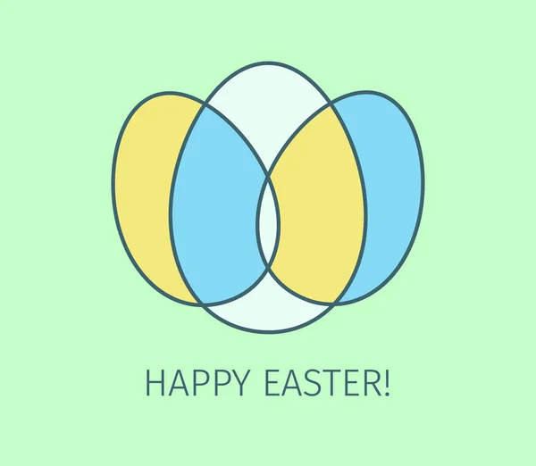 Mutlu Paskalya düz tasarım yumurtadan — Stok Vektör