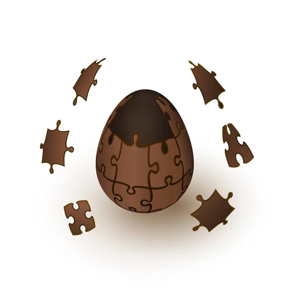 Puzzle czekoladowe jajko wybuchu — Wektor stockowy