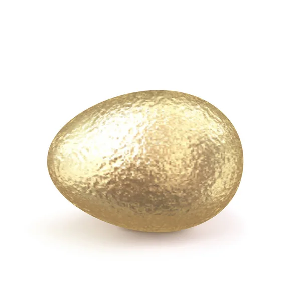 Realistic 3d vector gold Easter Egg — Stock Vector