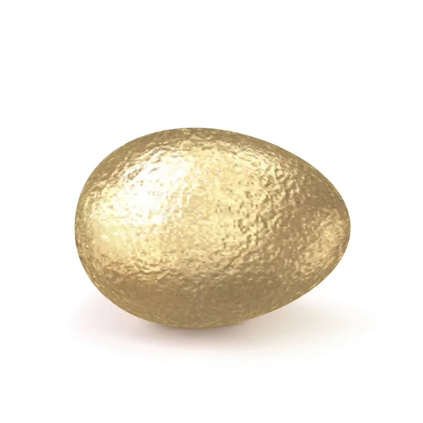 Realistic 3d vector gold Easter Egg — Stock Vector