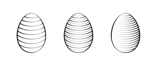 Påskägg ställa enkla svarta ikoner på vit bakgrund — Stock vektor