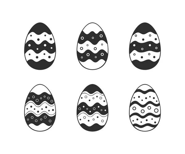 Huevos de Pascua iconos establecidos — Vector de stock