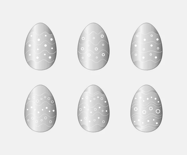 Huevos de Pascua iconos establecidos — Vector de stock