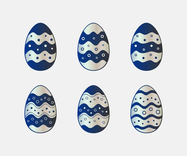 Huevos de Pascua iconos establecidos — Vector de stock