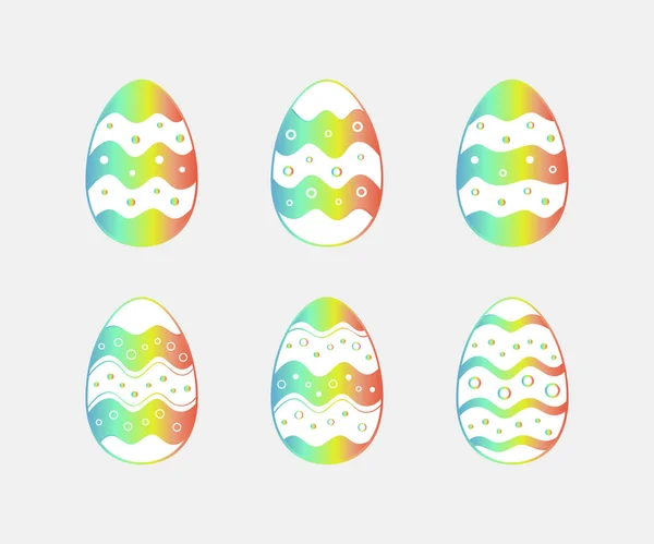 Huevos de Pascua iconos establecidos — Archivo Imágenes Vectoriales