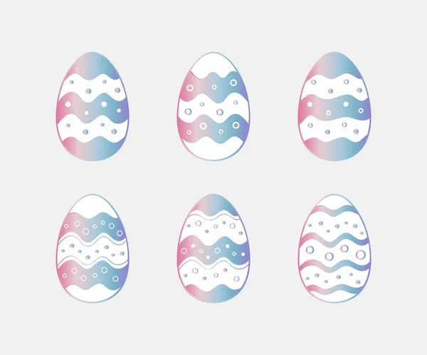 Huevos de Pascua iconos establecidos — Vector de stock