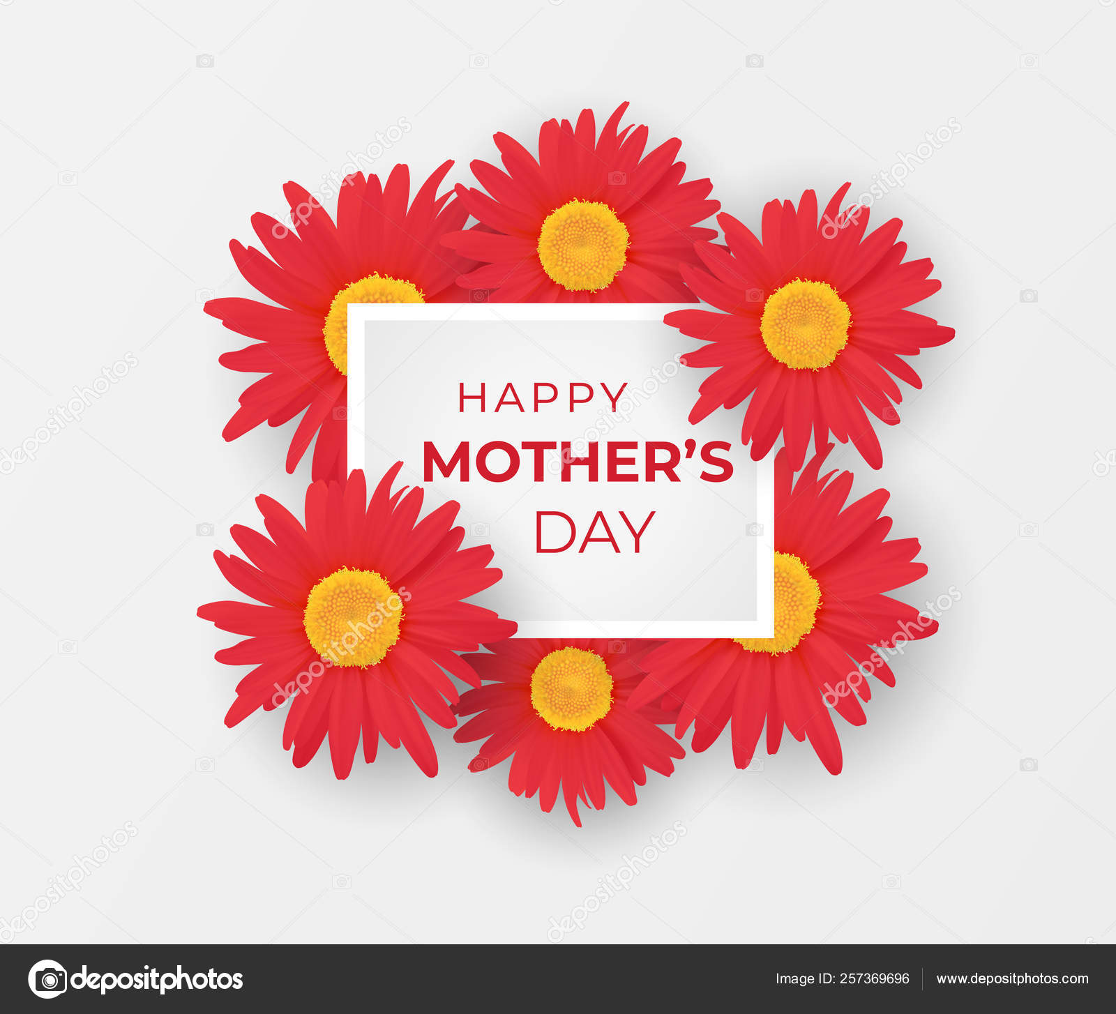 Mother day invitation with bouquet of gerberas Stock Vector by ©ivn3da