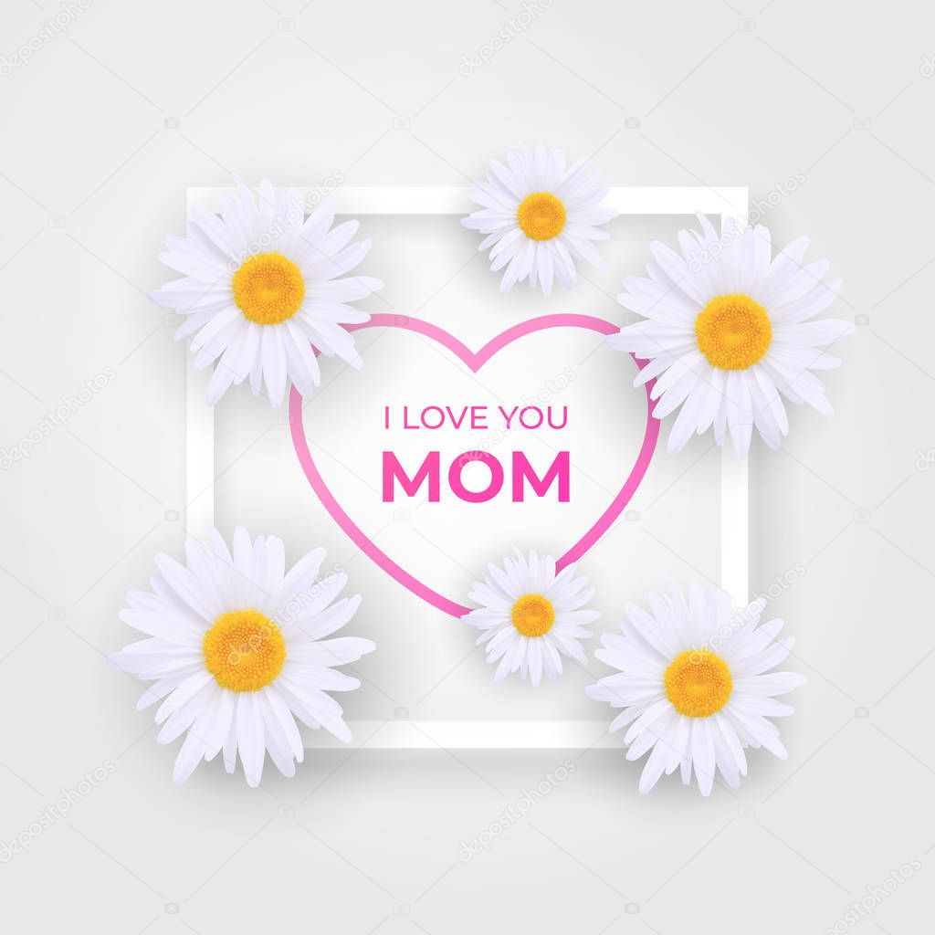 Cute Mother day invitation I Love You MOM