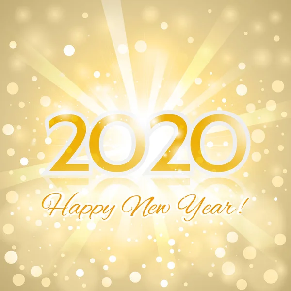 Happy New Year 2020 Greeting Card — Stock Vector