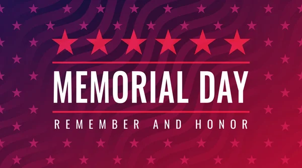 Memorial Day - Lembrar e honrar cartão de saudação — Vetor de Stock