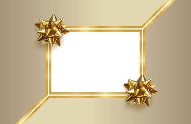 Parlak altın yay. Tebrik kartı şablonu