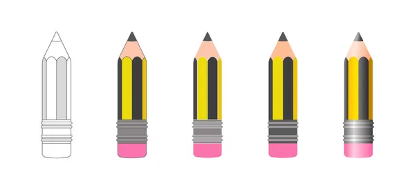 Set of isolated vector pencil icons — Stock Vector