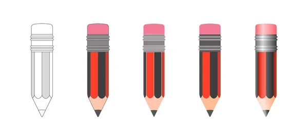 Set of isolated vector pencil icons — Stock Vector