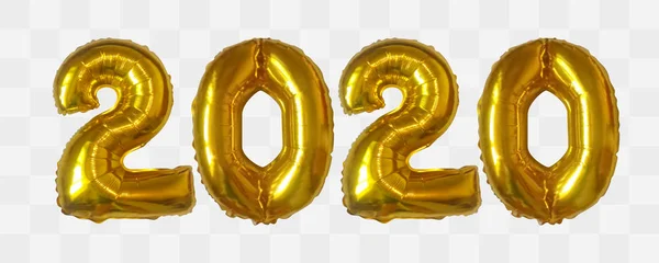 Vetor realista 2020 balões de ar dourado —  Vetores de Stock