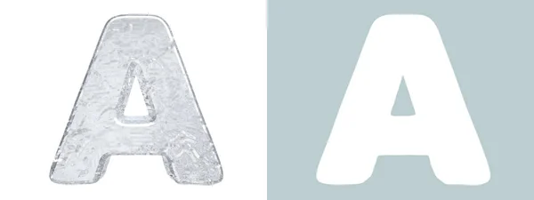 Ice Alphabet. Letra mayúscula A aislada sobre blanco —  Fotos de Stock