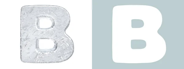 Ice Alphabet. Capital letter B isolated on white — Stock Photo, Image