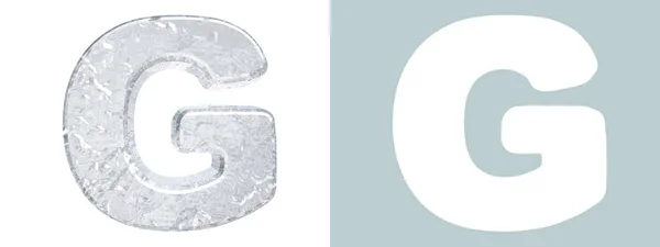 冰字母。大写字母 G 隔离在白色上 — 图库照片