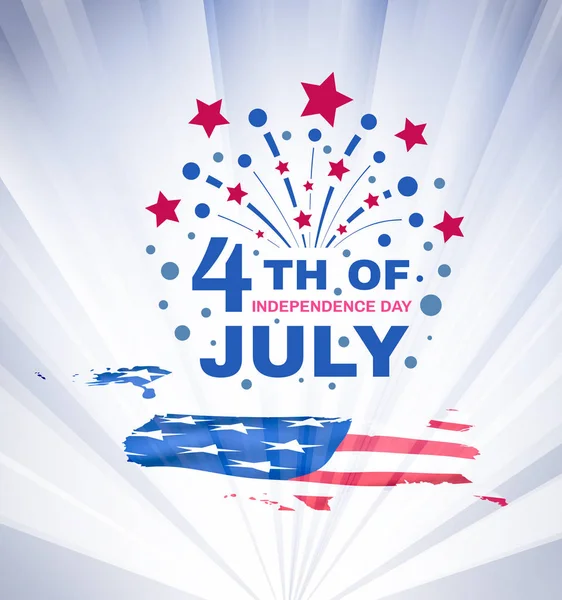 Πατριωτικό σχέδιο διακοπών. Εορτασμός των ΗΠΑ στις 4 Ιουλίου — Διανυσματικό Αρχείο