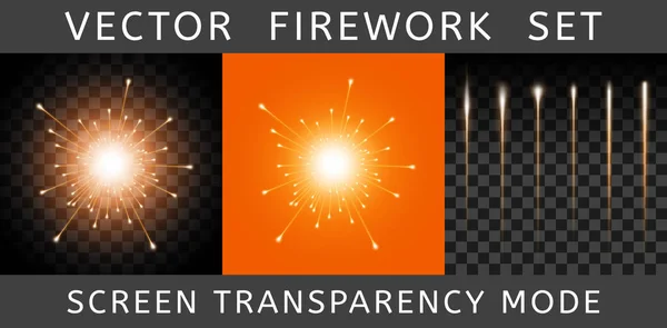 Vector Brightly Colorful Orange Firework — Stock Vector