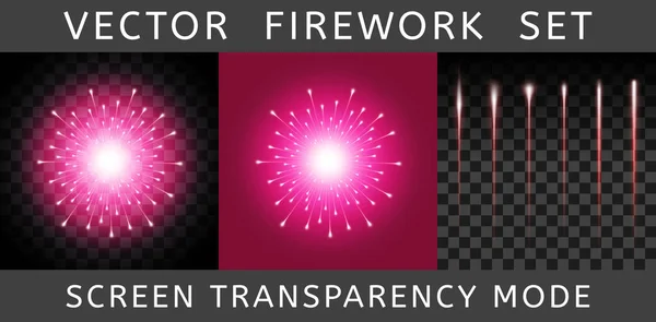 Vector Brightly Colorful Red Firework — Stock Vector