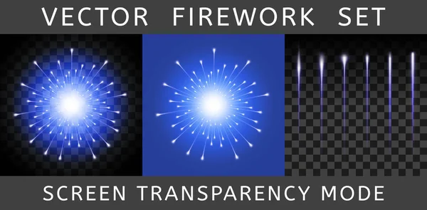 Vector Brightly Colorful Blue Firework — Stock Vector