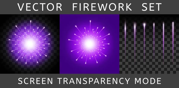 Vector Bright Colorful Violet Firework — Stock Vector