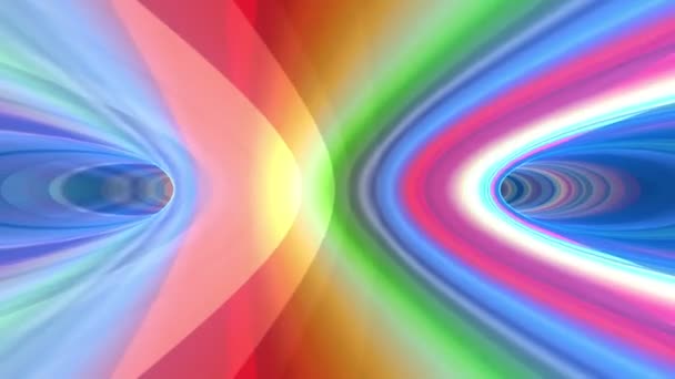 Astratto Sfondo Rigato Con Cerchi Concentrici Arcobaleno Spinning Magico Sfondo — Video Stock