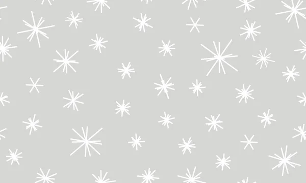 Textura gris claro sin costuras con copos de nieve simbólicos — Archivo Imágenes Vectoriales