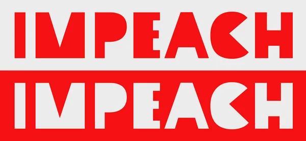 Banner de impeachment. Inscrição cômica estilizada IMPEACH —  Vetores de Stock