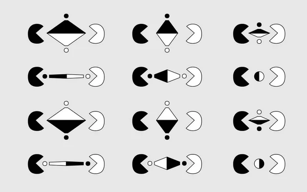 Symbol eines Streits zwischen zwei Personen. Thumbnail Set — Stockvektor