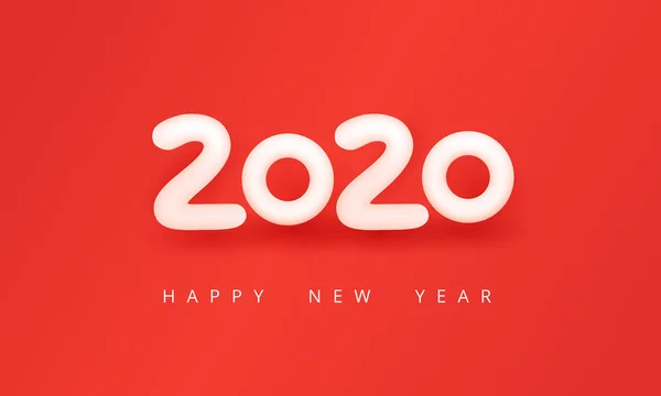 2020 feliz ano novo bonito cartão de saudação —  Vetores de Stock
