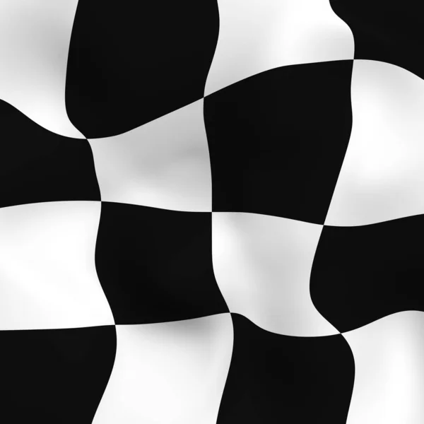 Abstract Checkered Black White Curved Background Space Warp Distort Abstraction — Stock Photo, Image