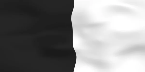 黑白相间的抽象背景 对比的概念 两片材料 三维浮雕波纹织物表面 空间翘曲扭曲了抽象概念 现代设计 3D渲染说明 — 图库照片