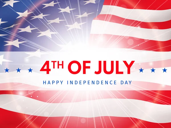 Χαρούμενη Ιουλίου Ημέρα Ανεξαρτησίας Αφίσα Σημαία Των Ηνωμένων Πολιτειών Της — Διανυσματικό Αρχείο