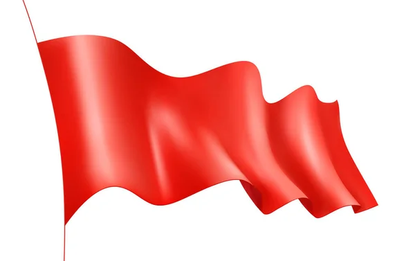 Bandera Roja Banner Ondulado Revoloteando Viento Aislamiento Blanco Vector Gráfico — Vector de stock