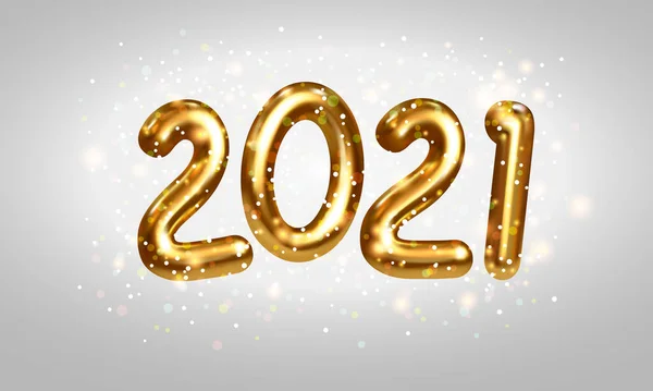 2021 Números Dorados Feliz Año Nuevo 2021 Diseño Tarjetas Felicitación — Archivo Imágenes Vectoriales