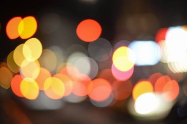 gece trafik, şehir ışıkları, arka plan bulanık