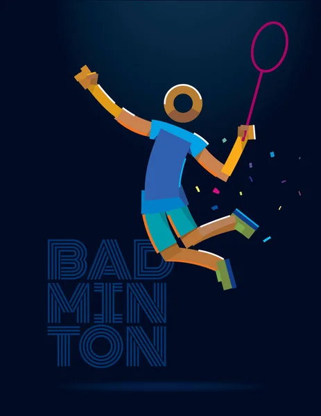 Joueur de badminton. Pictogramme — Image vectorielle