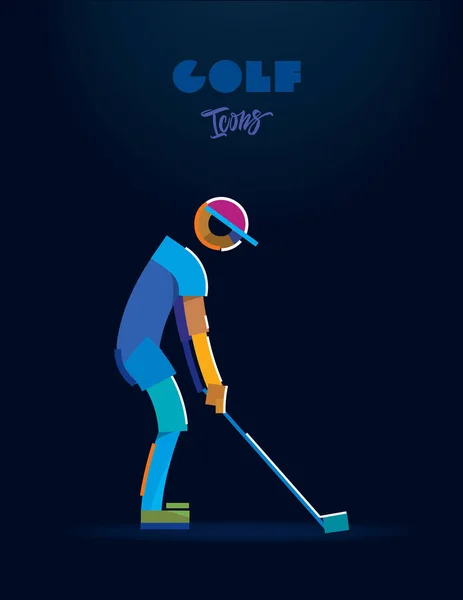 Joueuse de golf. Pictogramme vectoriel — Image vectorielle
