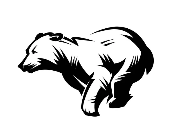 Kör bear. Emblem — Stock vektor
