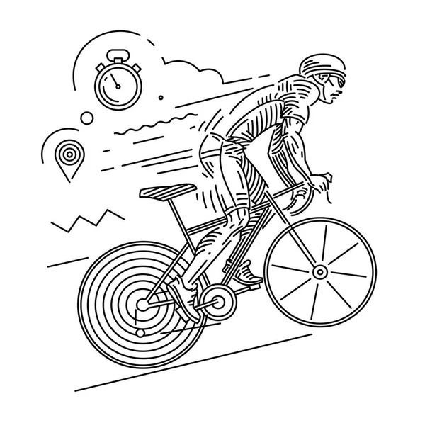 Course cycliste. pose dynamique — Image vectorielle