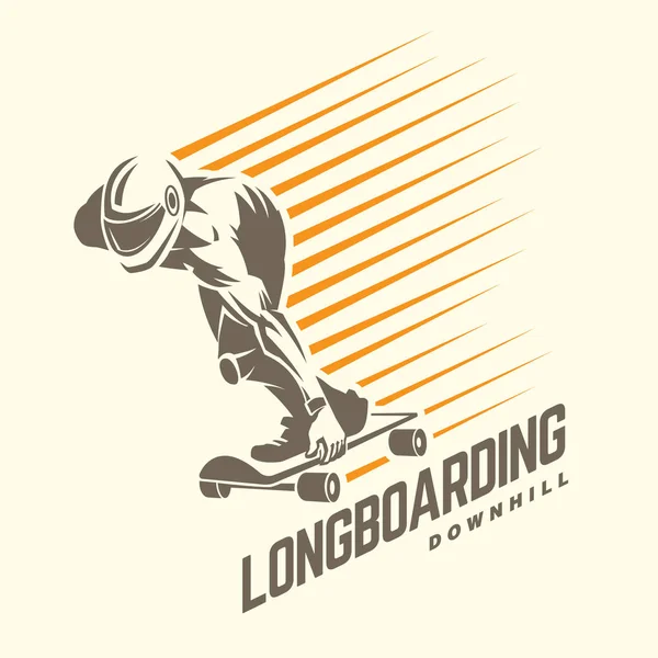 Longboarding입니다. 스포츠 엠 블 럼 — 스톡 벡터